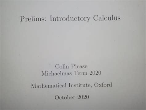 zimbra maths oxford|M3: Introductory Calculus (2021.